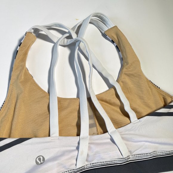 Lululemon Energy Sports Bra Low Impact White & Grey Stripes - Picture 4 of 8